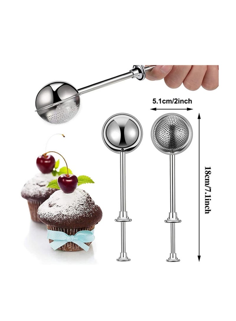 Bakers Dusting Wand for Sugar Flour and Spices, Stainless Steel Flour Duster for Baking, Powdered Sugar Shaker Duster Sifter, Spring-operated Handle for One-handed Operation - Image 3
