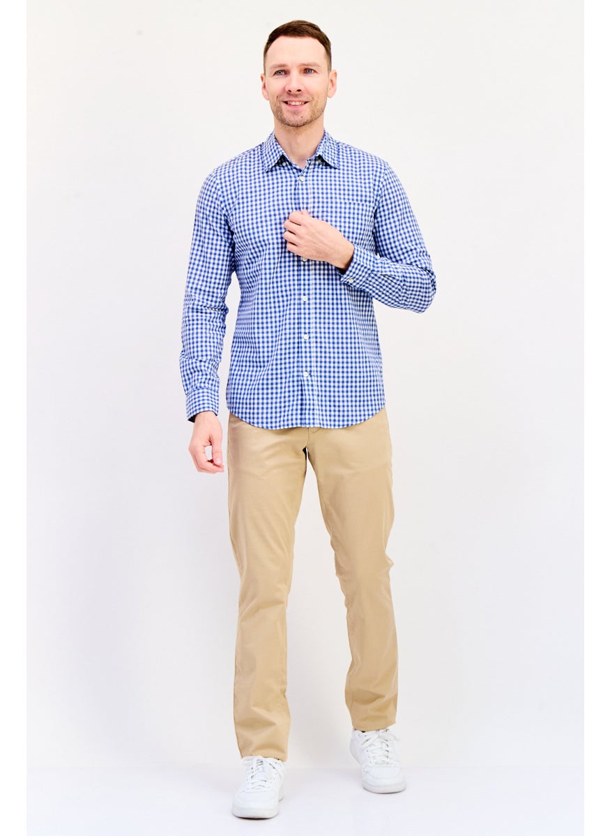 GAP Men Slim Fit Micro Check Long Sleeves Casual Shirt, Multicolor  - Image 2