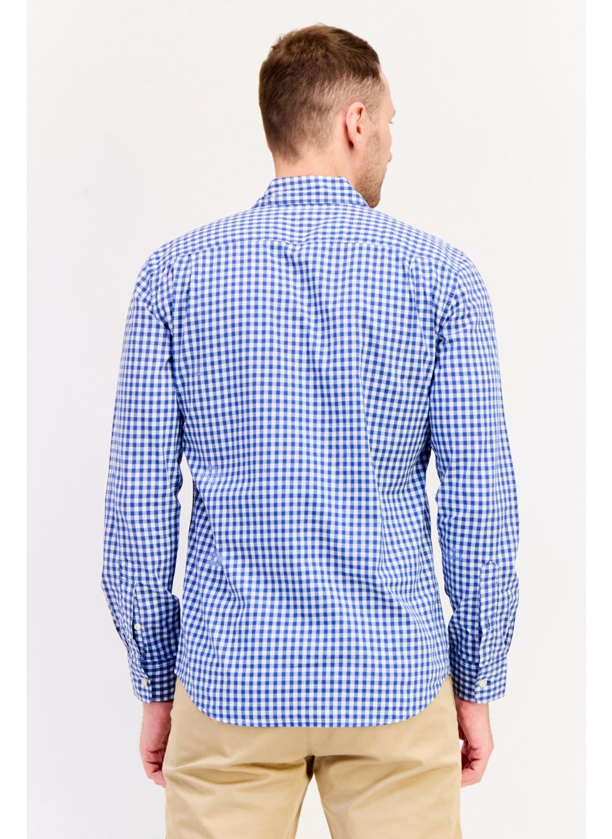 GAP Men Slim Fit Micro Check Long Sleeves Casual Shirt, Multicolor  - Image 4