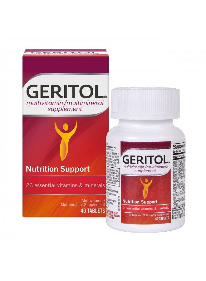 Geritol Geritol, Multivitamin Supplement, Contains B-Vitamins, Antioxidants, Vitamins C, E & D and Iron, 26 Essential Vitamins and Minerals, Gluten-Free, Non-GMO, No Artificial Sweeteners, 40 Tablets  - Image 2