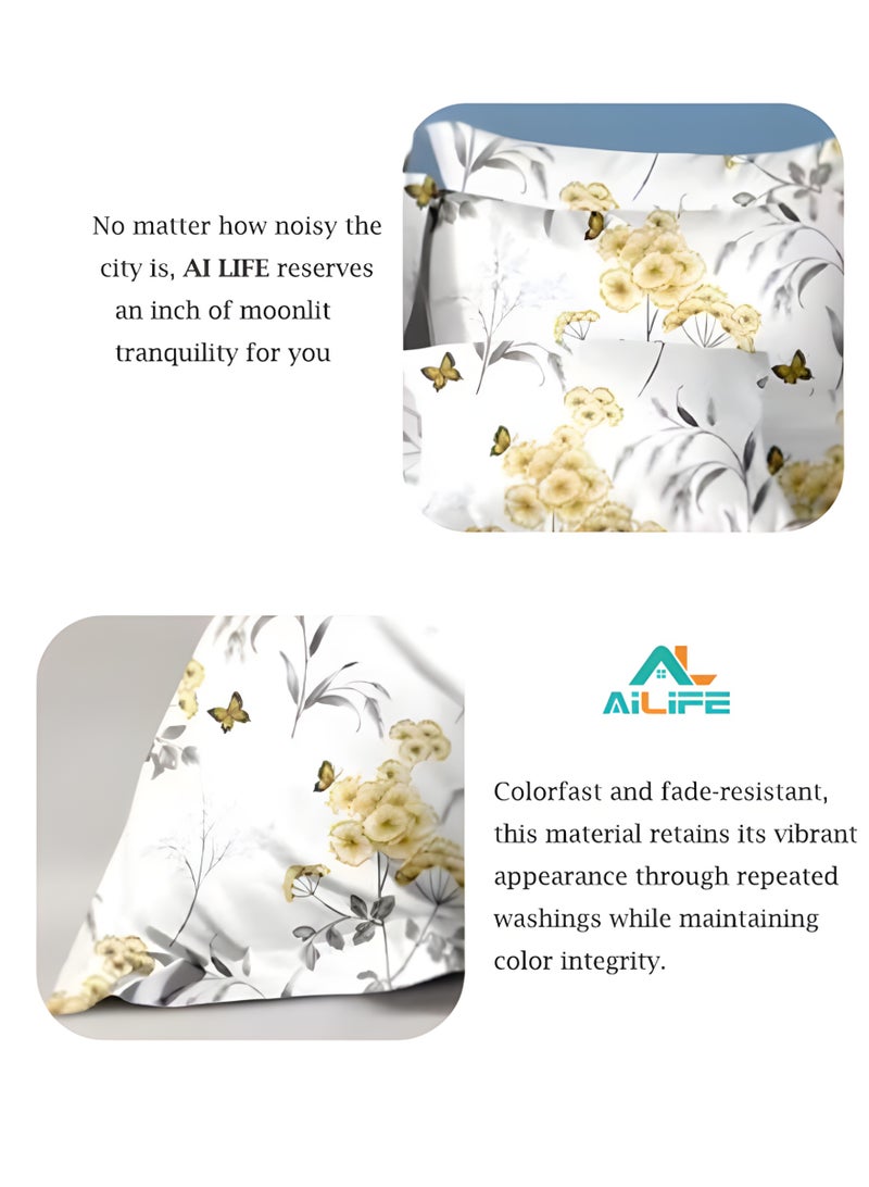 Al LIFE Luxurious King Size Bedsheet Set - 6 Piece High Quality Bedsheet Set 1 Duvet Cover with 1 Fitted Sheet and 4 Pillowcases - Soft and Breathable Microfiber Cotton for All Seasons - Image 4