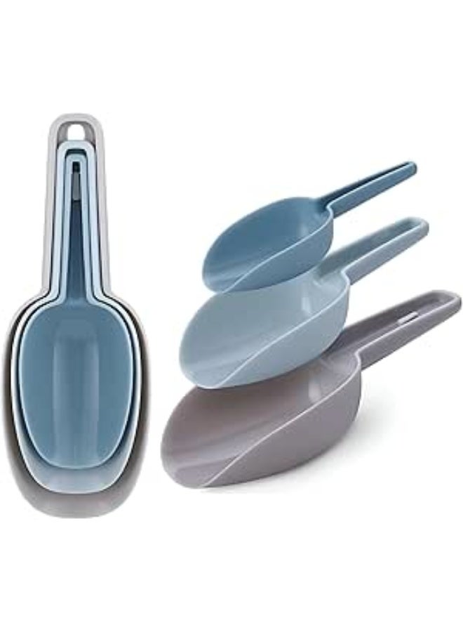 مجموعة مغارف ثلج بلاستيكية مكونة من 3 قطع - مغارف متعددة الأغراض آمنة للاستخدام مع الطعام للاستخدام المنزلي والمهني - Image 1