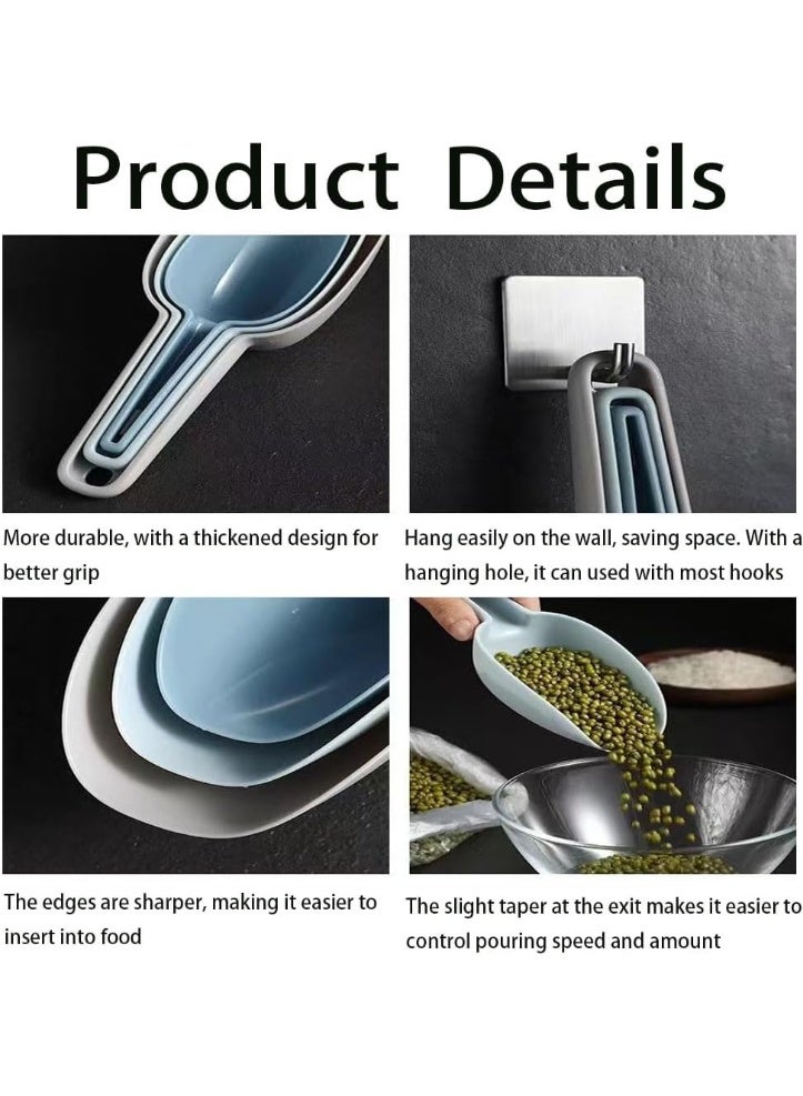 مجموعة مغارف ثلج بلاستيكية مكونة من 3 قطع - مغارف متعددة الأغراض آمنة للاستخدام مع الطعام للاستخدام المنزلي والمهني - Image 5