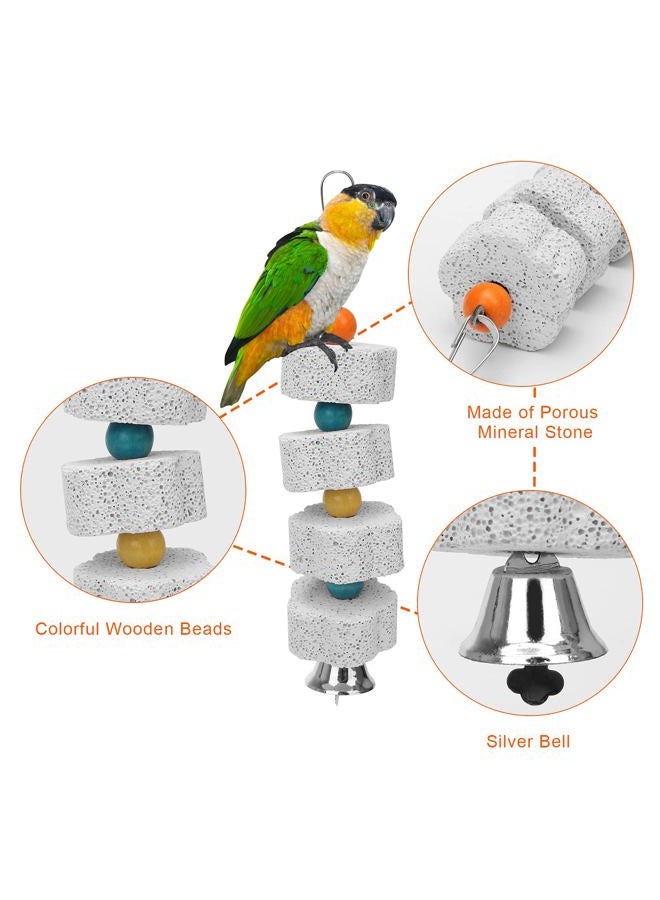 Ahier 7 Inch Bird Mirror with Rope Perch, Bird Toys Swing Parrot Grinding Stone with Bell for Parakeet Cockatoo Cockatiel Lovebirds Canaries - Image 5