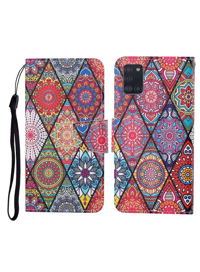 S-TOP Case For Samsung Galaxy A31 Colored Drawing Pattern Horizontal Flip Leather Case with Holder & Card Slots & Wallet & Lanyard - Image 1