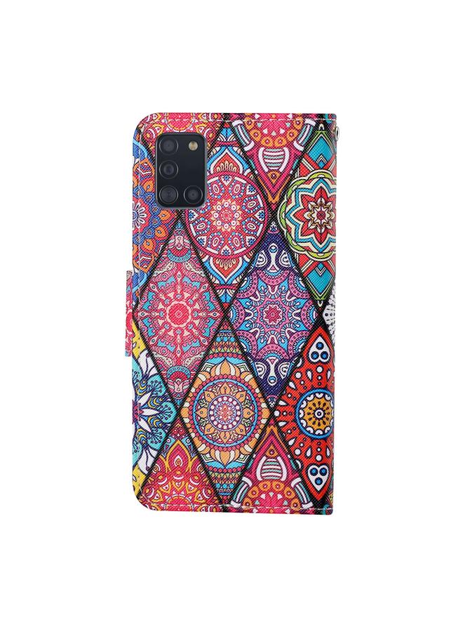 S-TOP Case For Samsung Galaxy A31 Colored Drawing Pattern Horizontal Flip Leather Case with Holder & Card Slots & Wallet & Lanyard - Image 3