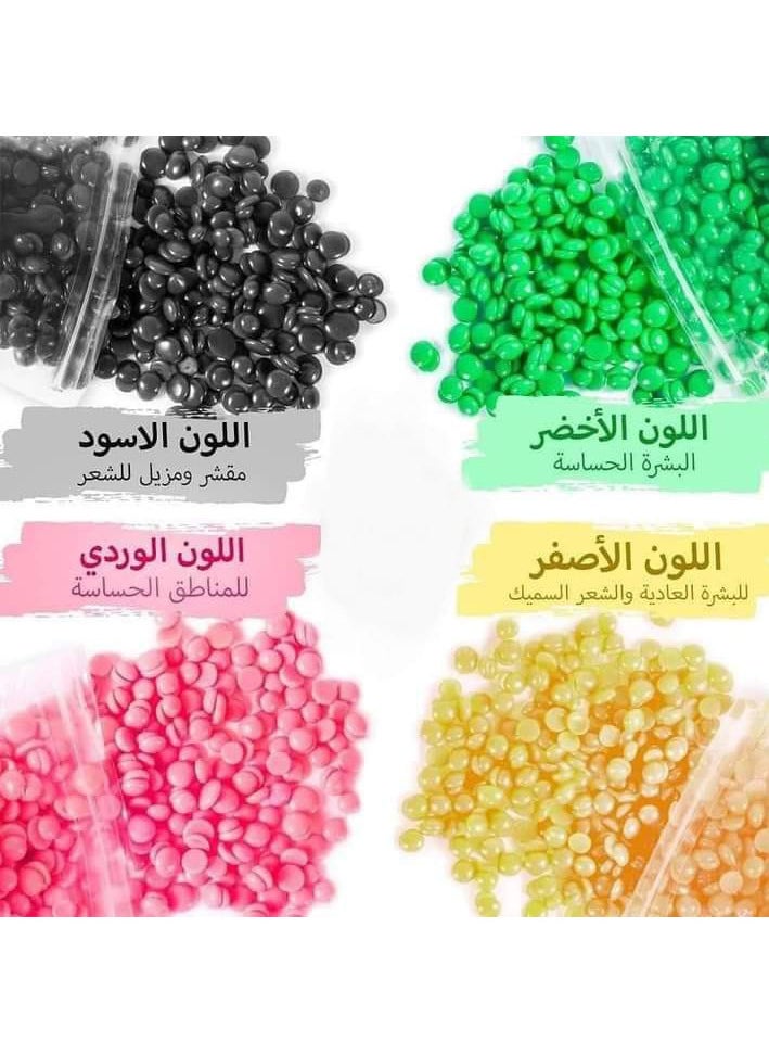 برو واكس - جهاز ازاله الشعر برو واكس 300 لون ابيض فى اسود  حله تسخين مع 4 كيس شمع مع 20 خشبه للفرد - Image 1