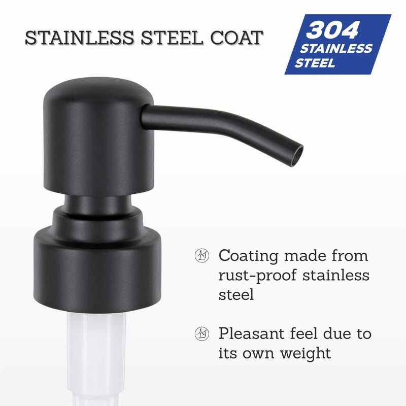 ALTGLAS Stainless Steel Soap Pump 'Zagreb' as Replacement for Liquid Hand Soap Dispensers and Bottle Upcycling (Matte Black) - Fits e.g. Jack Bottle - Image 3