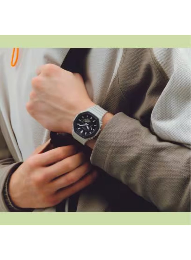 جي شوك ساعة رجالية تناظرية رقمية من الراتنج -- - . مم - Image 4