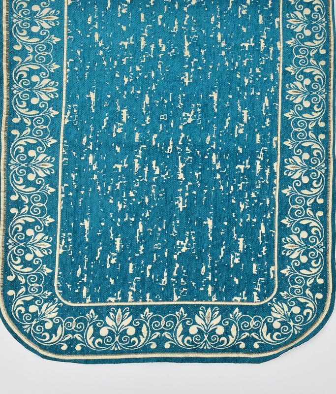 Dazzling DECOR Velvet Sofa Cover 5 Seater with 5 Pieces Cushion and 1 Piece Table Cover Sofa Slipcovers for Living Room - Aqua - Image 3