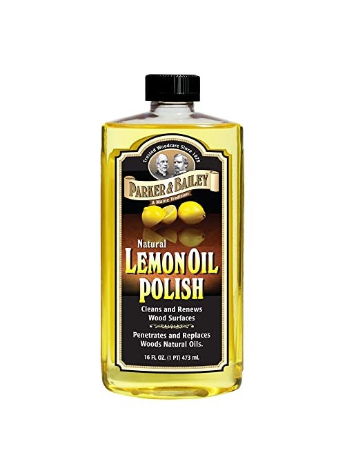 Parker & Bailey PARKER  BAILEY LEMON OIL POLISH  Natural Lemon Scented Wood Cleaner  Furniture Polish Cleans Renews Restores  Rejuvenates Wood Surfaces 16oz 