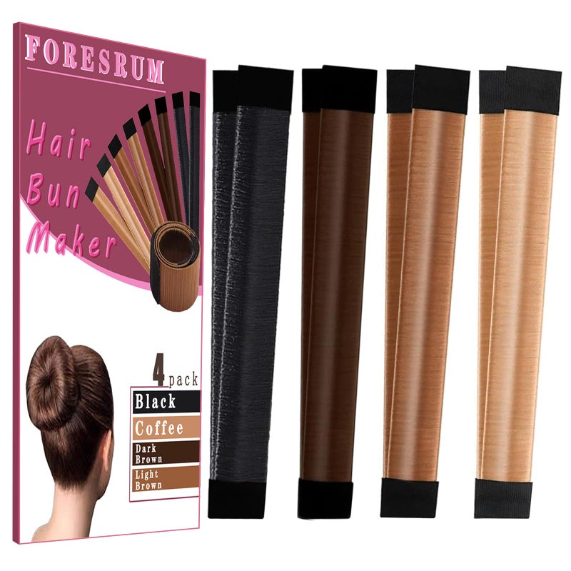 FORESRUM 4 Pcs Magic Donut Hair Accessory - Ballet Bun Maker for Women and Kids - Image 1