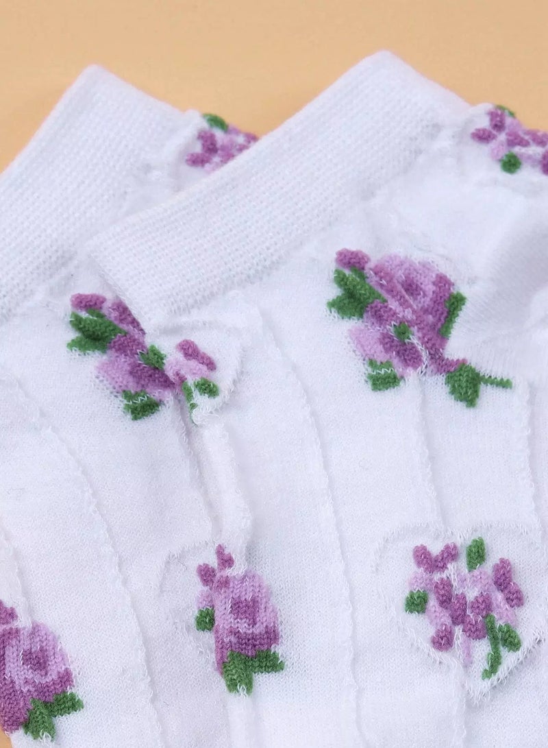 Flower Pattern Ankle Socks
