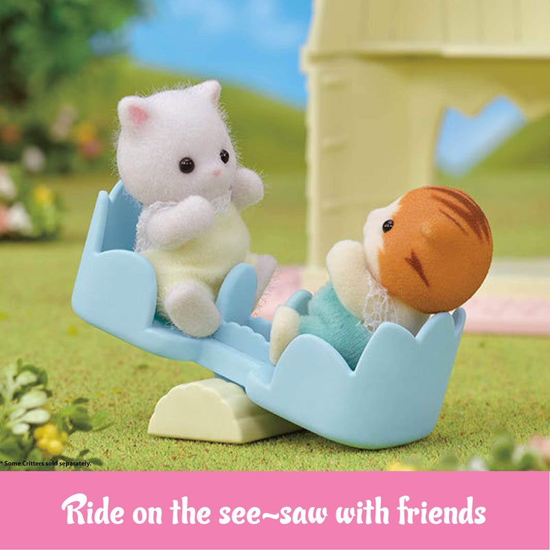 Calico Critters Calico Critters Baby Windmill Park, Dollhouse Playset with Persian Cat Figure Included includes windmill with swing, slide, seesaw and figure Medium  - Image 5