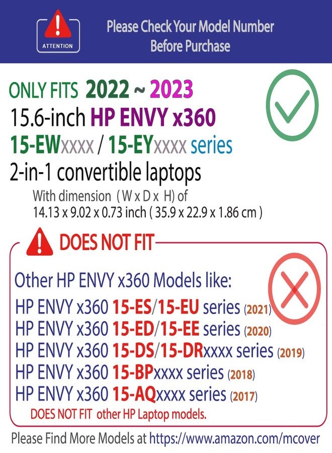 mCover Case ONLY Compatible for 2022~2023 15.6" HP Envy x360 15-EW0000 (Intel CPU) / 15-EY0000 (AMD CPU) Series Laptop (NOT Fitting Any Other HP Models) - Green - Image 3