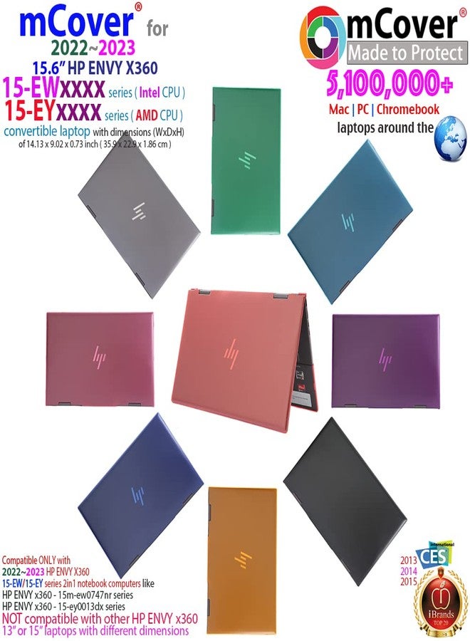 mCover Case ONLY Compatible for 2022~2023 15.6" HP Envy x360 15-EW0000 (Intel CPU) / 15-EY0000 (AMD CPU) Series Laptop (NOT Fitting Any Other HP Models) - Green - Image 2