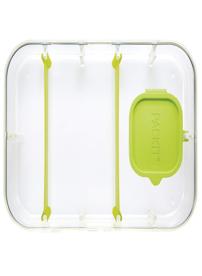 PackIt Flex Bento Food Storage Container, Lime Punch, Shatterproof Crystal Clear Base, with Leak-resistant Lid, Flexible Dividers, Microwavable, Dishwasher Safe, Perfect for Customizing Lunch - Image 4