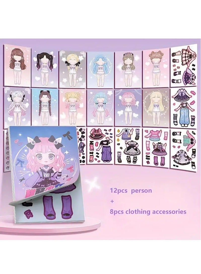 20pcs Clothing Matching Stickers, Cartoon Stickers, Quiet Stickers Game Stickers Party Favors - Image 1