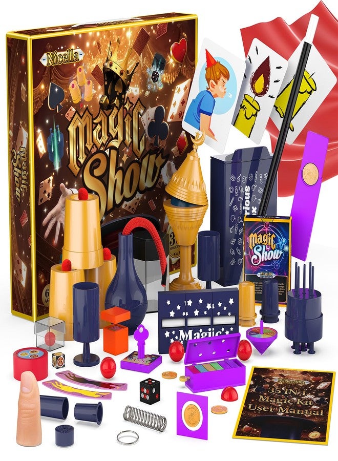 Nicella Magic Kit - 300+ Magic Tricks for Kids Age 6-8 8-10 10-12, Magic Set Magician Toy with Video Instructions for Kid Beginners - Christmas Halloween Birthday Gifts Toys for Boys Girls Kids - Image 1