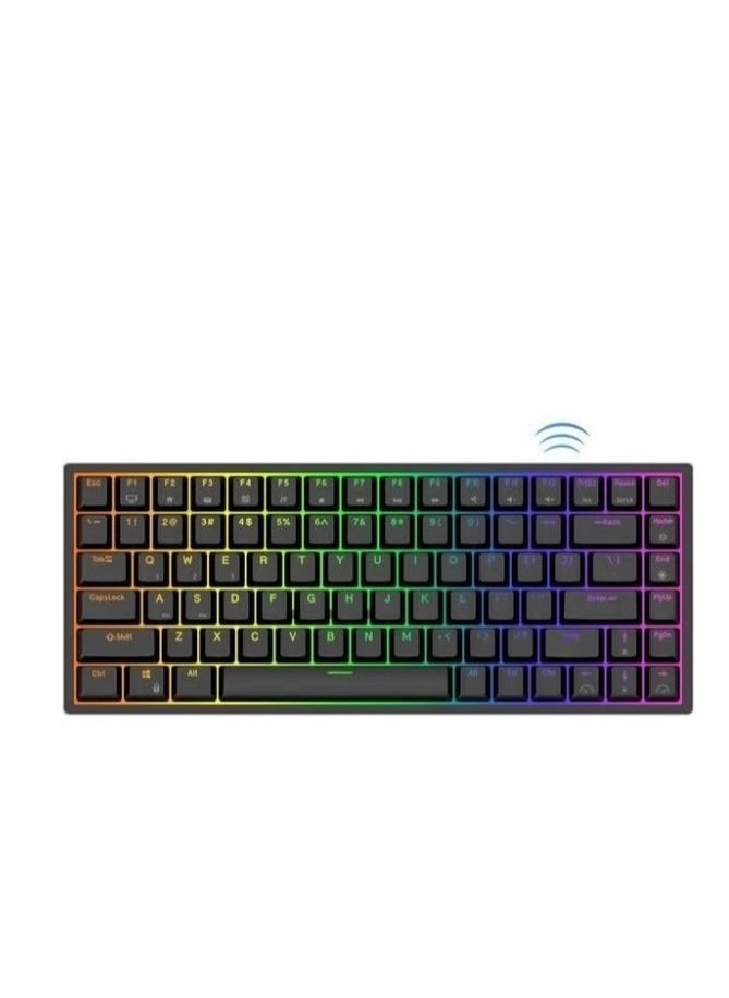 RK لوحة مفاتيح الألعاب الميكانيكية RK84 اللاسلكية بلوتوث/2.4 جيجا هرتز 80% RGB  - Image 1