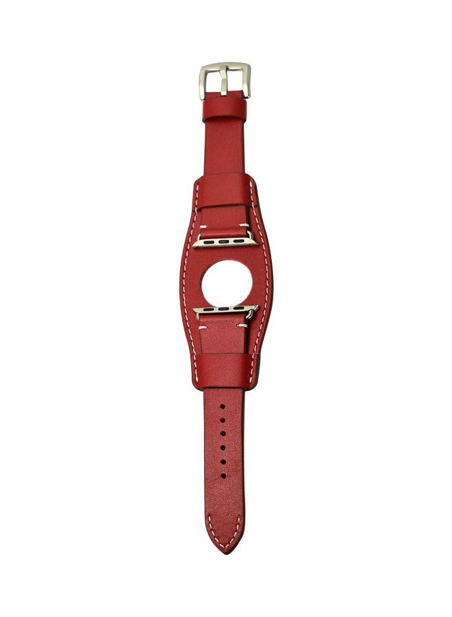 إسكدنيا سوار بديل لساعة أبل السلسلة 1/2/3/4/5 مقاس 42/44 مم أحمر برغندي - Image 1
