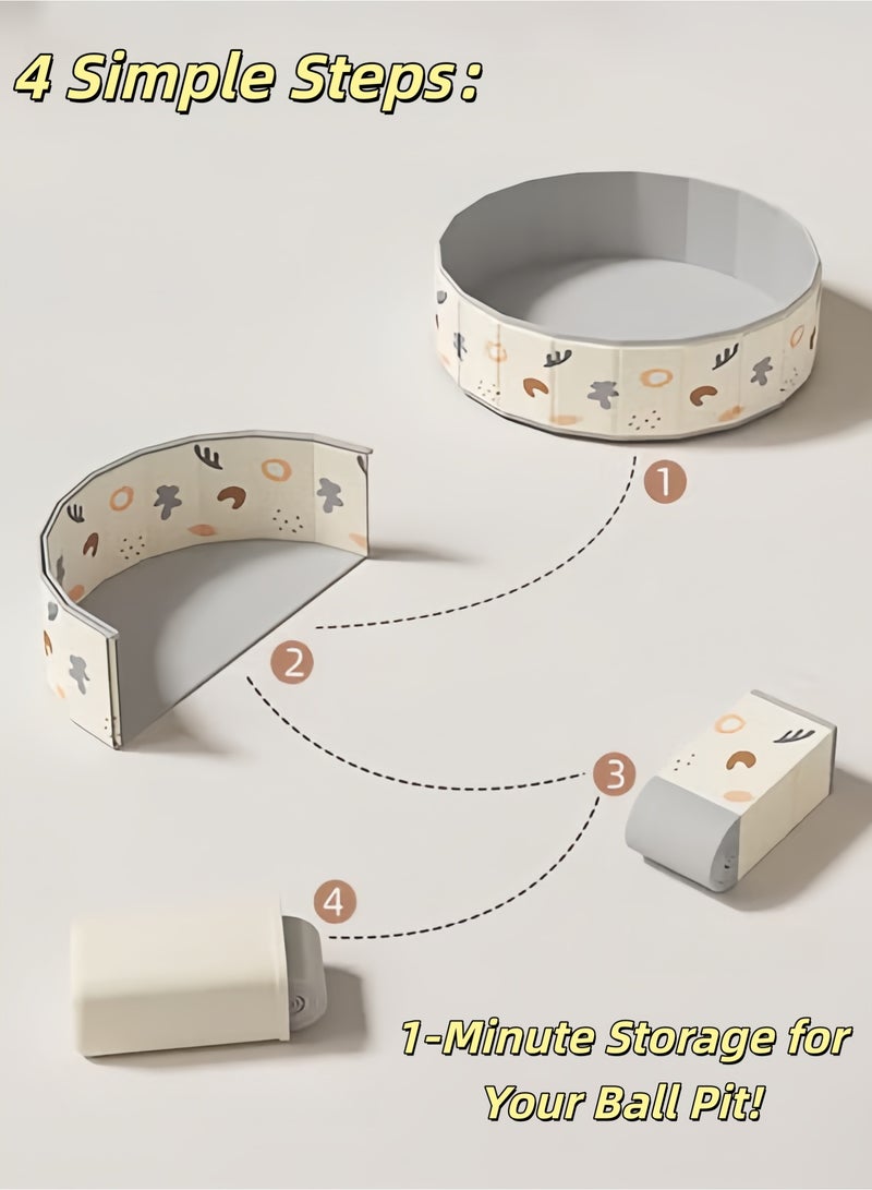 شو وو حفرة كرات لعبة الأطفال، حفرة كرات مستديرة للأطفال، حفرة كرات قابلة للطي للأطفال، حفرة كرات مزدوجة من قماش أكسفورد، حمام سباحة كرة محمول قابل للطي، حمام سباحة رمل، حمام سباحة كرات أطفال، حمام سباحة، حوض استحمام محمول، حمام سباحة للكلاب الأليفة، للأماكن الداخلية الخارجية، هدية مثالية للفتيات والفتيان (الكرات غير متضمنة) - Image 5