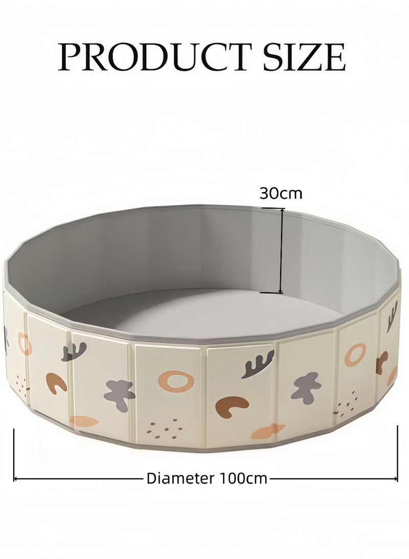 شو وو حفرة كرات لعبة الأطفال، حفرة كرات مستديرة للأطفال، حفرة كرات قابلة للطي للأطفال، حفرة كرات مزدوجة من قماش أكسفورد، حمام سباحة كرة محمول قابل للطي، حمام سباحة رمل، حمام سباحة كرات أطفال، حمام سباحة، حوض استحمام محمول، حمام سباحة للكلاب الأليفة، للأماكن الداخلية الخارجية، هدية مثالية للفتيات والفتيان (الكرات غير متضمنة) - Image 2