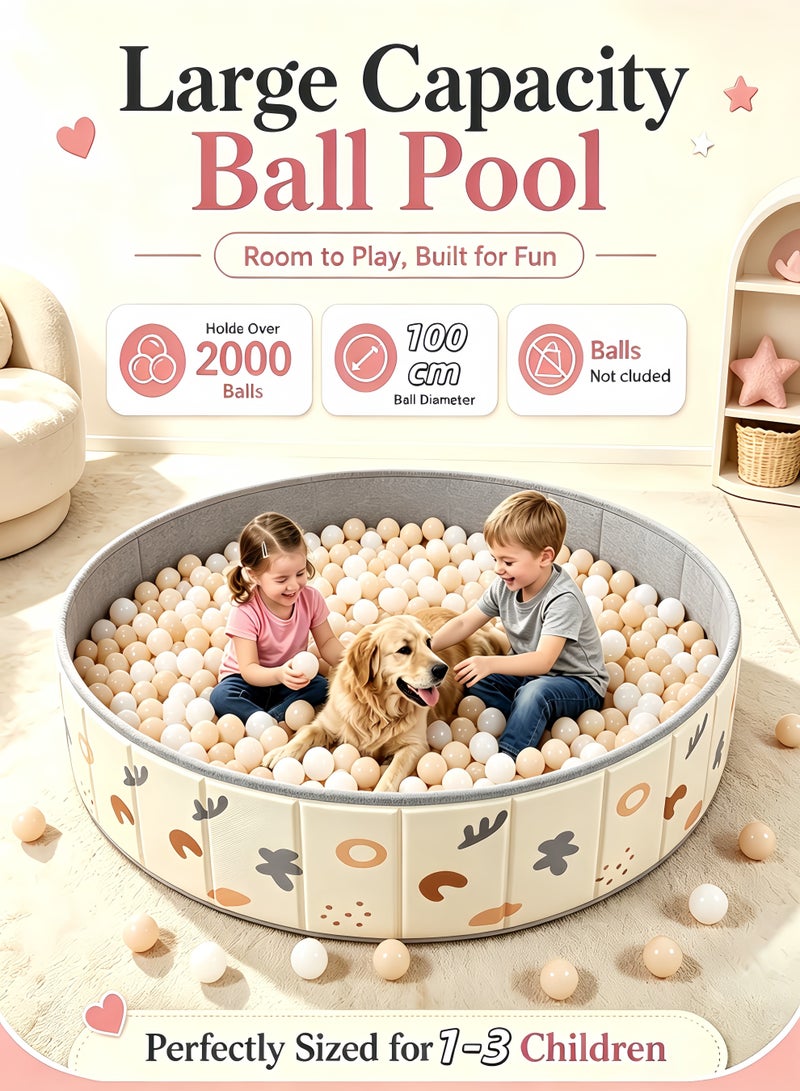 XiuWoo Round Kids' Ball Pit,Baby Play Ball Pit,No Need to Inflate,Sandbox Pool,Foldable Kids Ball Pit,Double Oxford Cloth Ball Pit,Folding Portable Ball Pool,Sandbox Pool,Baby Ball Pool,Swimming Pool,Portable Bathtub,Pet Dog Bath Pool,for Outdoor Indoor,Indoor Play Sand Digging Tool(Balls Not Included) - Image 1
