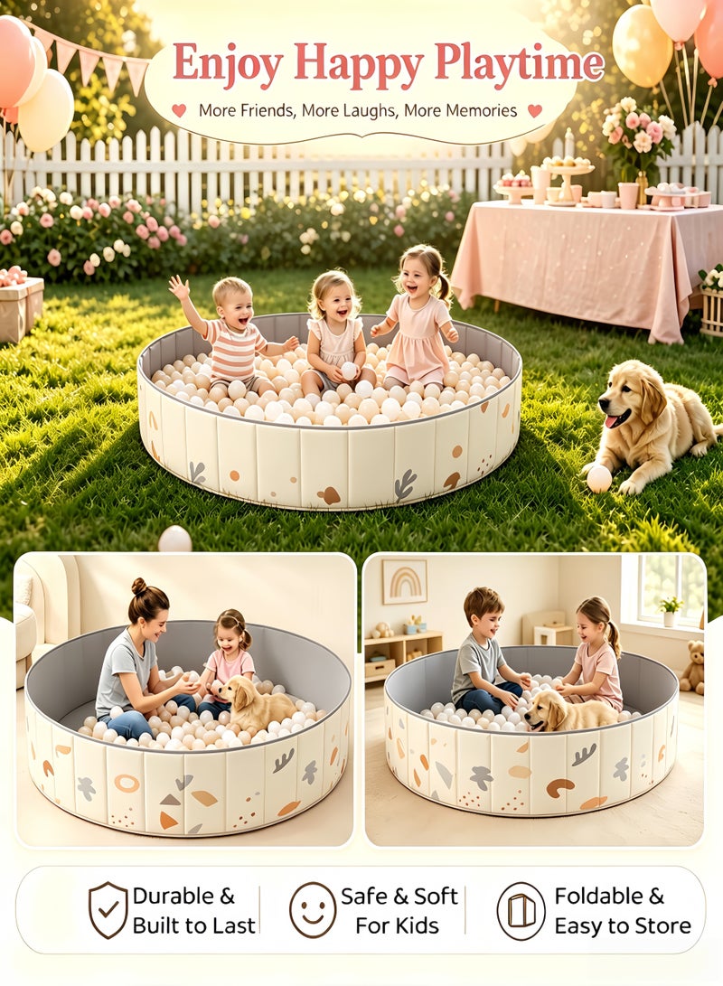 XiuWoo Round Kids' Ball Pit,Baby Play Ball Pit,No Need to Inflate,Sandbox Pool,Foldable Kids Ball Pit,Double Oxford Cloth Ball Pit,Folding Portable Ball Pool,Sandbox Pool,Baby Ball Pool,Swimming Pool,Portable Bathtub,Pet Dog Bath Pool,for Outdoor Indoor,Indoor Play Sand Digging Tool(Balls Not Included) - Image 3