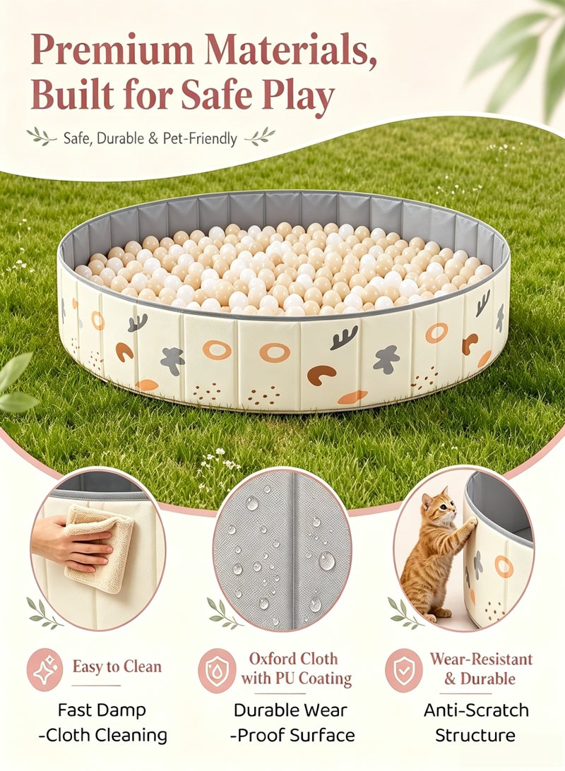 XiuWoo Round Kids' Ball Pit,Baby Play Ball Pit,No Need to Inflate,Sandbox Pool,Foldable Kids Ball Pit,Double Oxford Cloth Ball Pit,Folding Portable Ball Pool,Sandbox Pool,Baby Ball Pool,Swimming Pool,Portable Bathtub,Pet Dog Bath Pool,for Outdoor Indoor,Indoor Play Sand Digging Tool(Balls Not Included) - Image 5