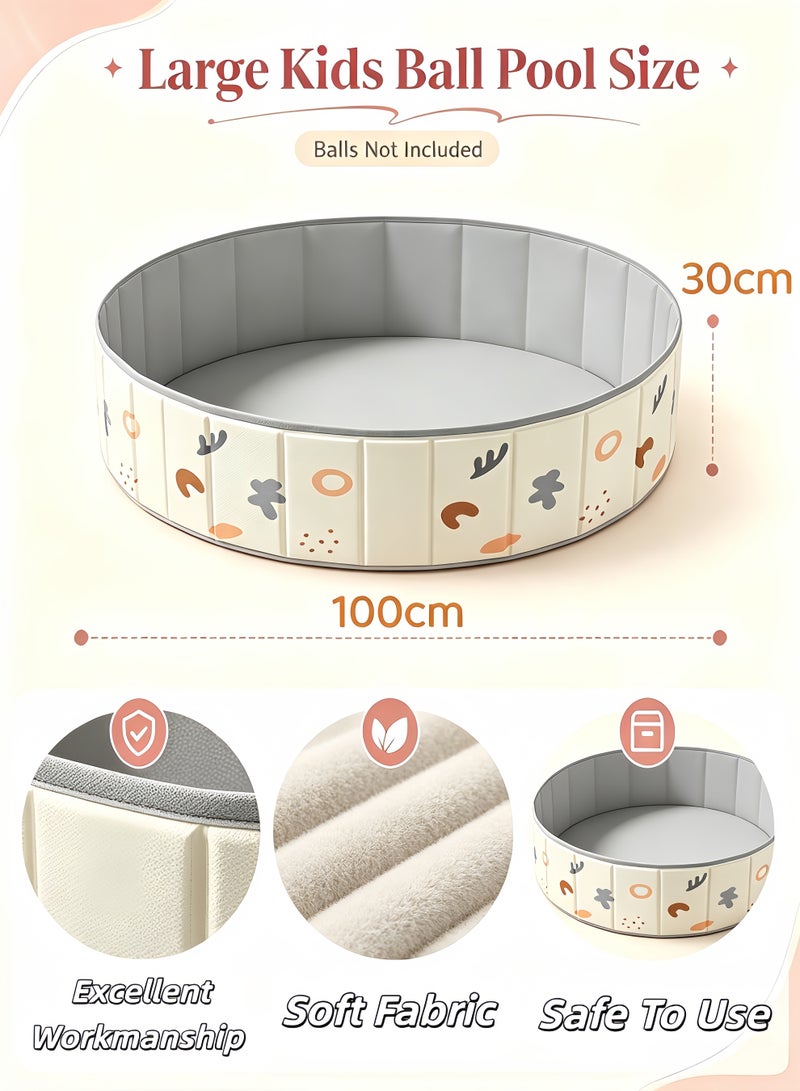 XiuWoo Round Kids' Ball Pit,Baby Play Ball Pit,No Need to Inflate,Sandbox Pool,Foldable Kids Ball Pit,Double Oxford Cloth Ball Pit,Folding Portable Ball Pool,Sandbox Pool,Baby Ball Pool,Swimming Pool,Portable Bathtub,Pet Dog Bath Pool,for Outdoor Indoor,Indoor Play Sand Digging Tool(Balls Not Included) - Image 2