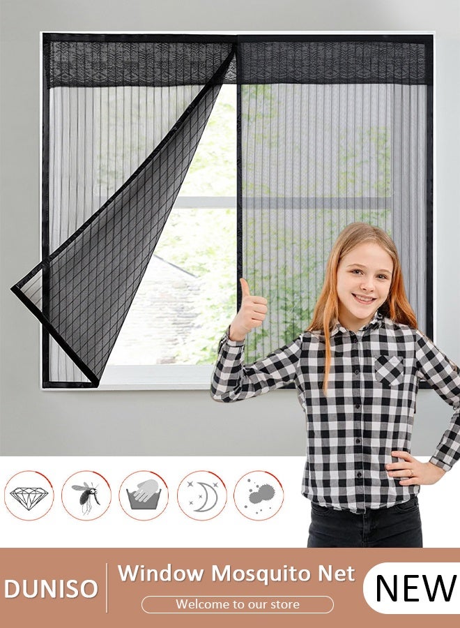 DUNISO شبكة ناموسية للنافذة، شبكة نافذة قابلة للإزالة مضادة للبعوض، شبكة ذباب متينة للحيوانات الأليفة/الشاشة/شاشة الشرفة/نافذة الطابق السفلي - Image 1