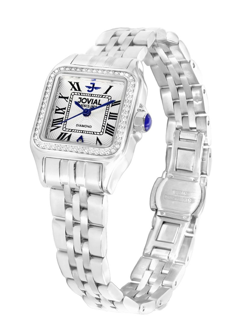 JOVIAL 5045LSMQ01DE Women's ,Stainless Steel Watch, 24mm, White Dial - Image 2