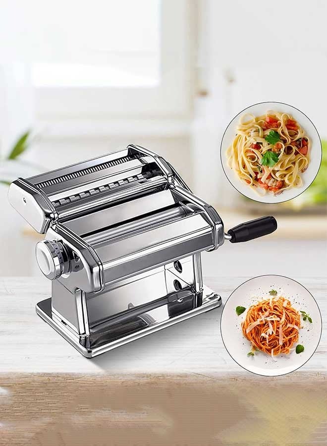 رَوَائِد آلة صنع المعكرونة اليدوية – بقطعتين لتقطيع النودلز، مع إعدادات سمك قابلة للتعديل، لسباغيتي، فيتوتشيني ولفائف العجين الطازجة - Image 5