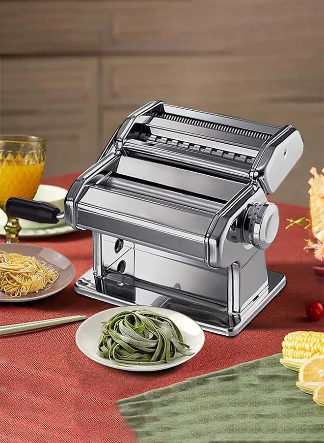 رَوَائِد آلة صنع المعكرونة اليدوية – بقطعتين لتقطيع النودلز، مع إعدادات سمك قابلة للتعديل، لسباغيتي، فيتوتشيني ولفائف العجين الطازجة - Image 4