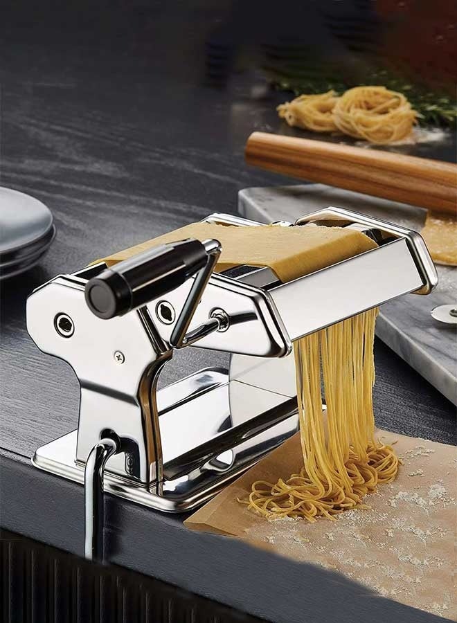 رَوَائِد آلة صنع المعكرونة اليدوية – بقطعتين لتقطيع النودلز، مع إعدادات سمك قابلة للتعديل، لسباغيتي، فيتوتشيني ولفائف العجين الطازجة - Image 1