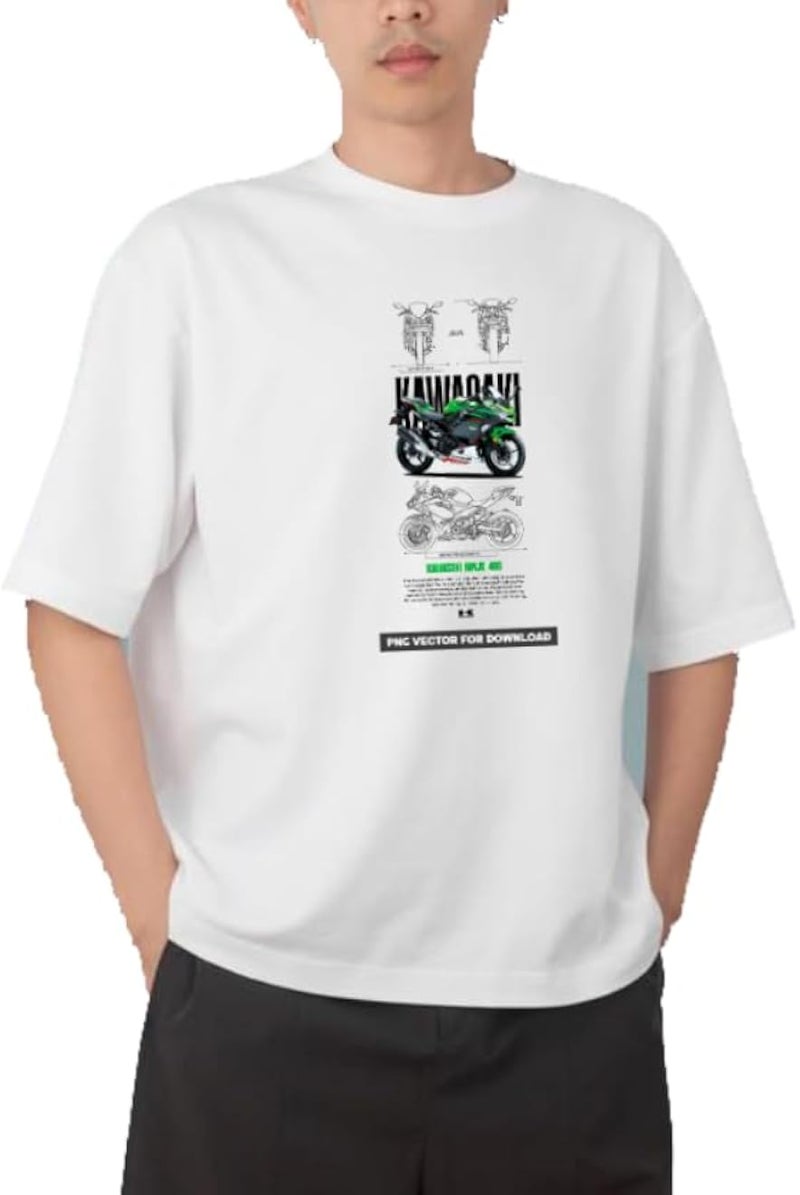 MOTORCYCLE AUTOMOTIVE WHITE T-SHIRT 8