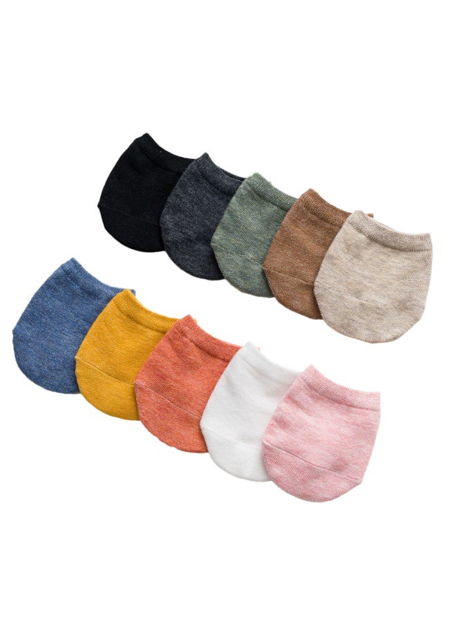 Toe Topper Socks, Liner Socks Breathable , Colorful Half Socks for Women, 10 Pairs - Image 1