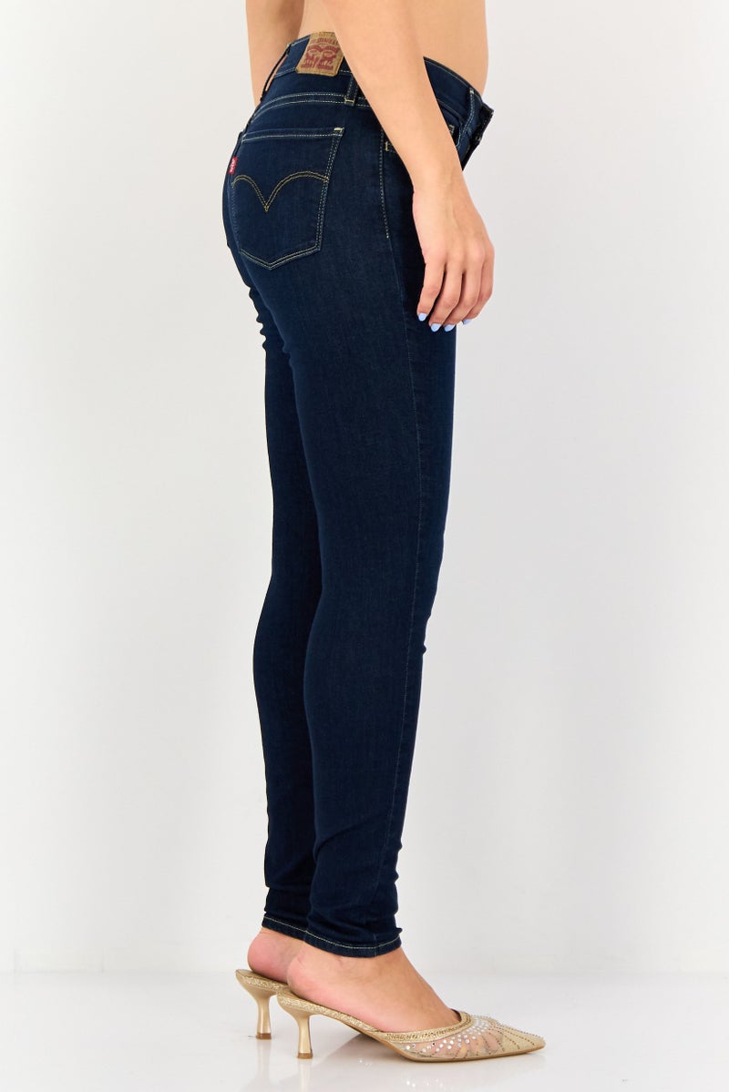 Levi's Women Skinny Fit Washed Stretchable Jeans, Navy - Image 2