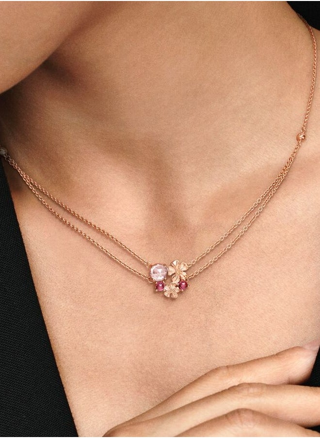 Layered flower 14k rose gold-plated collier with cerise crystal and pink mist crystal - pzsku/Z80FB97C6DB75C9BEA952Z/45/_/1736499348/a1f99fc2-70d5-4c51-93ec-6609c79fe407