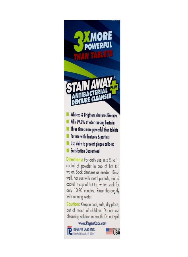 Stain-Away Stain Away Plus, Denture Cleanser, 80 Cleanings, 8.1 oz, 5-Minute Fast Action, 3X More Powerful (Pack of 6 - Image 3