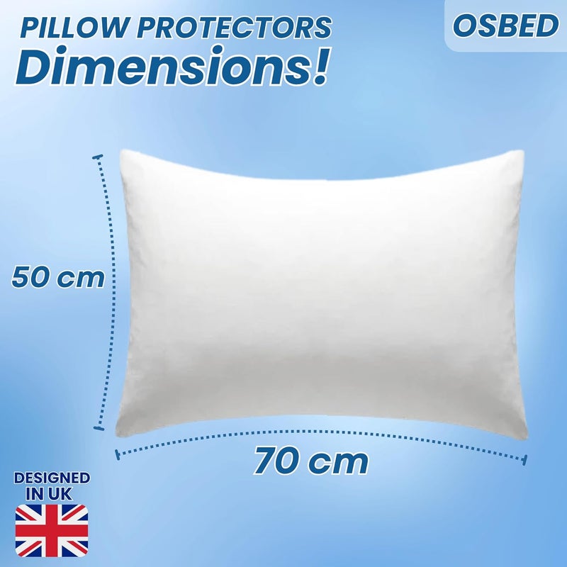 OSBED 100% Waterproof Pillow Protectors - Pack of 6 Bed Bug & Dust Proof Polyester Pillowcases - Image 2