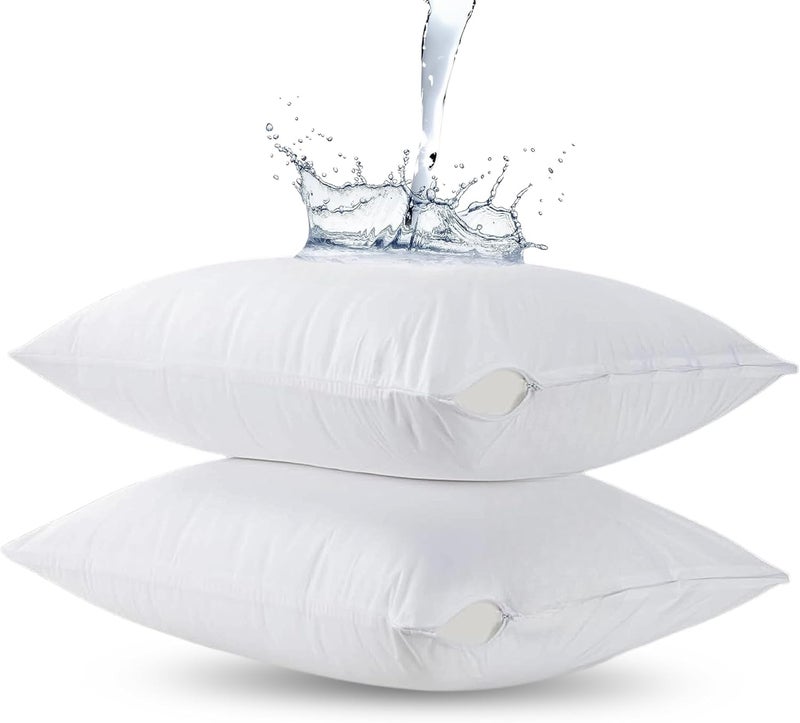 OSBED 100% Waterproof Pillow Protectors - Pack of 6 Bed Bug & Dust Proof Polyester Pillowcases - Image 1