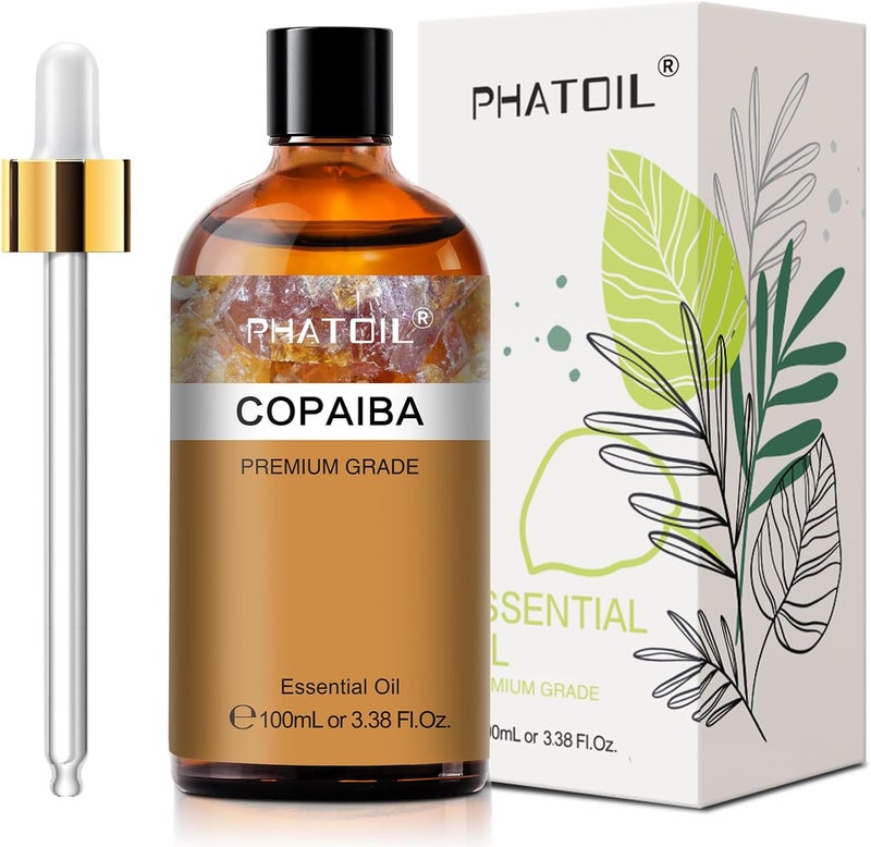 PHATOIL Copaiba Essential Oil 100ML, Pure Premium Grade Copaiba Essential Oils for Diffuser, Humidifier, Aromatherapy, Candle Making - Image 1