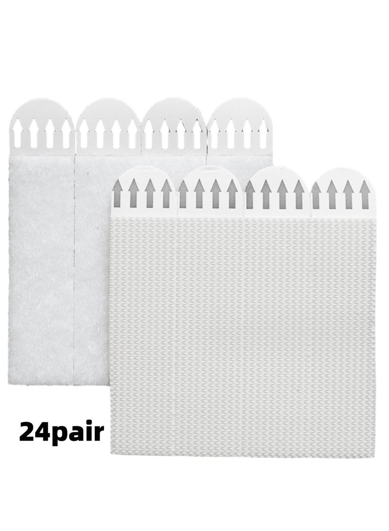 24pairs Picture Hanging Strips, Wall Hangers without Nails, Heavy Duty Adhesive Hooks, Tape Strip, Pictures Frame Hanger, Sticky Hang Hook, No Damage Walls, Large Poster Frames Kit - Image 1