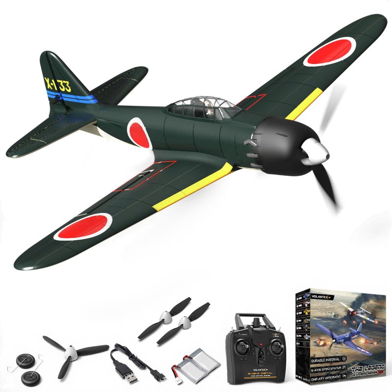 VOLANTEXRC RC Plane for Beginners 4CH WWII RC Airplane A6M Zero with Aileron 24Ghz Remote Control Plane with Xpilot Self Righting One Key Aerobatic Gifts for Adults 76115 RTF - Image 3