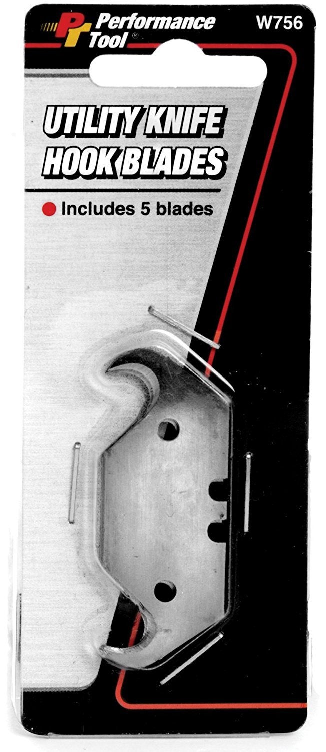 Performance Tool W756 Utility Knife Hook Blade, 5 Piece - Image 2