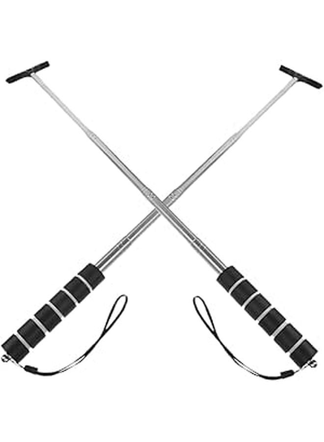 2Pcs Telescopic Car Mirror Wiper Squeegee Cleaner Comfortable Grip Durable Material - Image 1