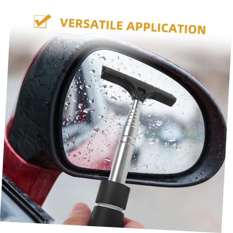 2Pcs Telescopic Car Mirror Wiper Squeegee Cleaner Comfortable Grip Durable Material - Image 4