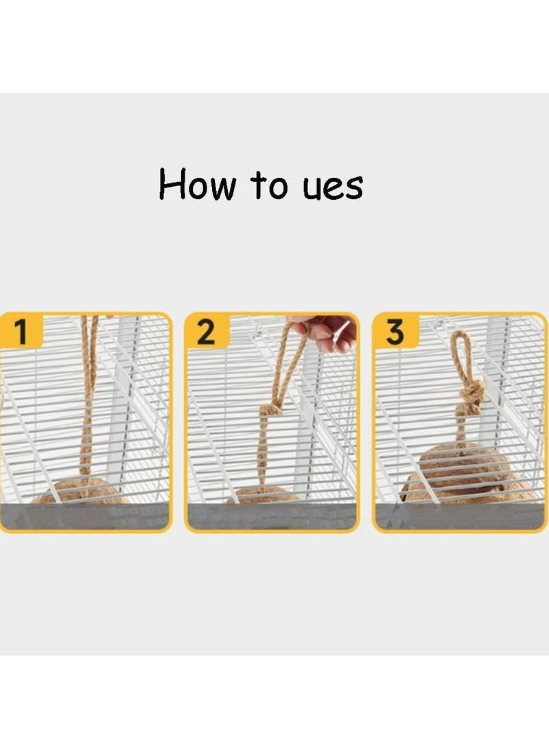 Hanging Bird House, Pet Bird Supplies, Natural Coconut Fiber Shell Bird Nest Breeding, Hide Bird Swing Toys for Hamster Bird Cage Accessories - Image 4